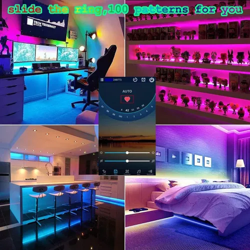 Vista 5 de Luz LED Pixel WiFi Bluetooth IR Remote Combine Controller para WS2812B WS2811 SK6812 direccionable RGBIC Music Sync App Control Box Tira programable