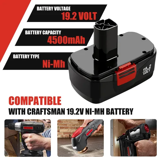 Vista 3 de Paquete de 2 baterías de repuesto C3 compatibles con Craftsman de 19.2 voltios, DieHard 130279005 315.113753 315.115410 315.11485 1323903 120235021