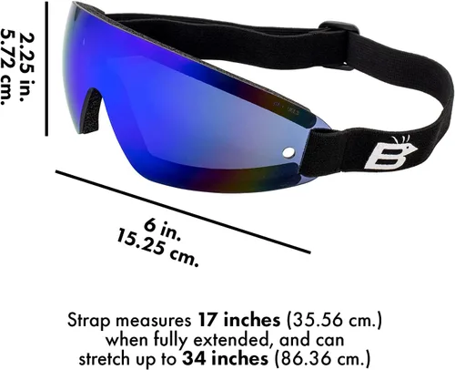 Vista 6 de Birdz Eyewear Wing Skydiving Parasailing - Gafas flotantes con lente de espejo azul ReflecTech