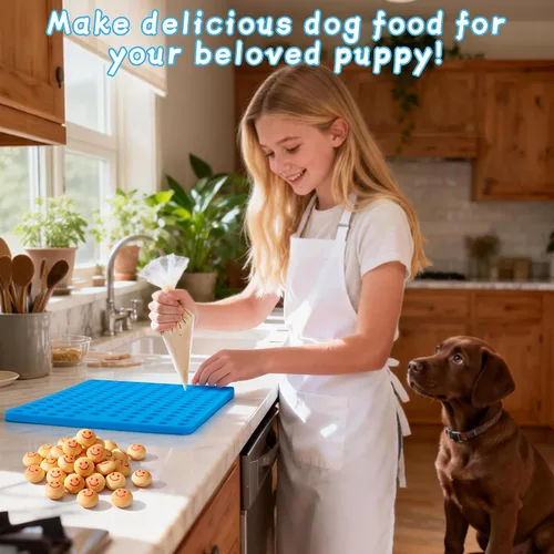 Vista 7 de Sidosir 2 moldes redondos de silicona de chocolate para perros, molde antiadherente en forma de semiesfera para hornear golosinas para perros, mini