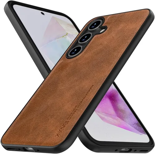 Vista 11 de X-level Funda para Samsung Galaxy A53 5G - Funda delgada de piel sintética de alta calidad para teléfono A53 5G, suave, a prueba de golpes, Marrón