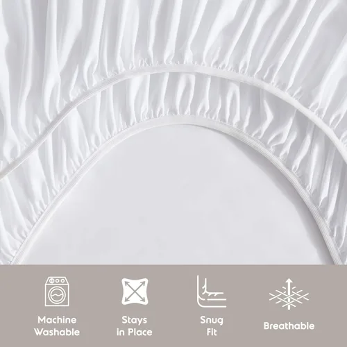 Vista 6 de Juego de sábanas Nestl para cama individual extra profundas - 4 piezas transpirables y refrescantes - Juego de ropa de cama de lujo estilo hotel