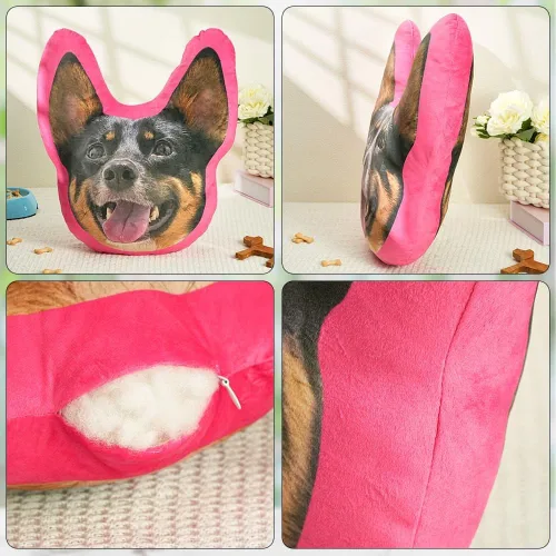 Vista 5 de Almohada personalizada – Almohada facial personalizada con imagen para novio, novia, regalo divertido almohada de gato perro para hombres y mujeres