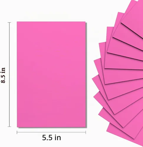 Vista 2 de Do²ping Hojas de espuma rosa para manualidades, 8.5 x 5.5 pulgadas, papel de espuma EVA para manualidades, proyectos, aula, tarjetas de San
