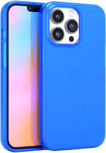 Vista 20 de FELONY - Funda para iPhone 15 Pro, funda transparente de color azul neón Azul claro neón