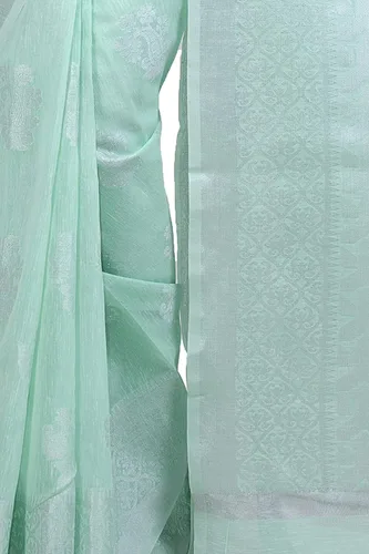 Vista 4 de Chandrakala Sari étnico indio étnico para mujer con blusa sin coser (1310)