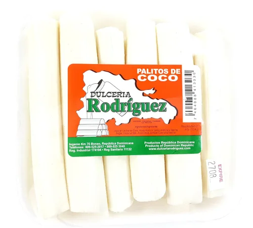Vista 4 de Palitos de Coco Dulce Dominicanos Postre Palitos de Coco Dulce 3 Pack