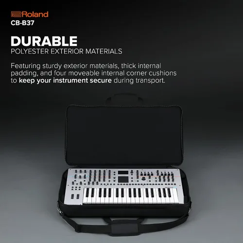 Vista 3 de Roland CB-B37 Bolsa de teclado Bolsa de transporte versátil para sintetizadores GAIA 2, JUPITER-Xm, SH-01 y otros teclados de 37 notas