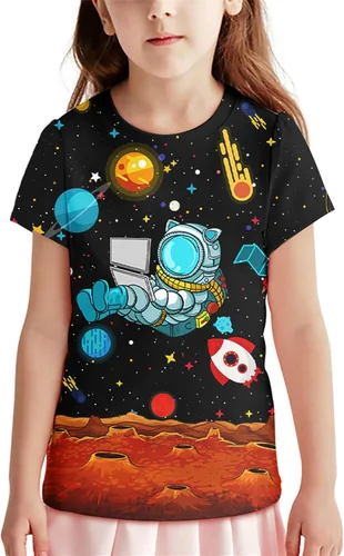 Vista 4 de Neemanndy Camisetas de manga corta con estampado 3D para adolescentes y niñas de 6 a 16 años