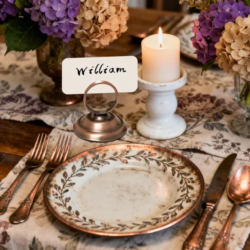 Vista 7 de Soporte para números de mesa, soportes para fotos, soporte para tarjetas de lugar, clip de anillo, soporte de menú para tarjetas de menú para boda