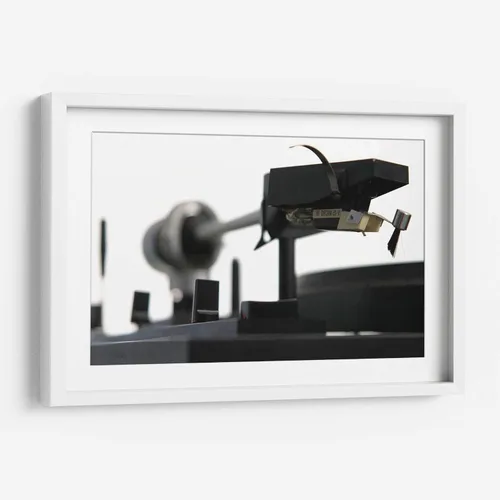 Vista 6 de Canvas Lab Turntable I by Renee W. Stramel 11 x 7 in Fine Art Framed Print, Frame Color: Black, With Mat Architecture, Black and White