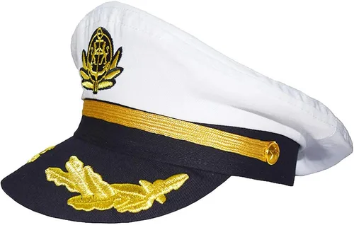 Vista 3 de Sombrero del capitán del almirante del barco de los hombres Snapback bordado ancla Mariner náutico fiesta sombreros