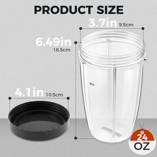 Vista 30 de Vasos de licuadora de repuesto para licuadora Nutribullet de 18 onzas con tapa, compatible con Nutribullet 600 W 900 W licuadora exprimidor