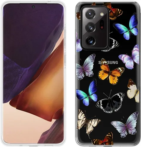 Vista 6 de Funda para Galaxy Note 20 Ultra 5G, para Samsung Note 20 Ultra Linda, funda transparente flexible de TPU de goma suave de silicona para Samsung