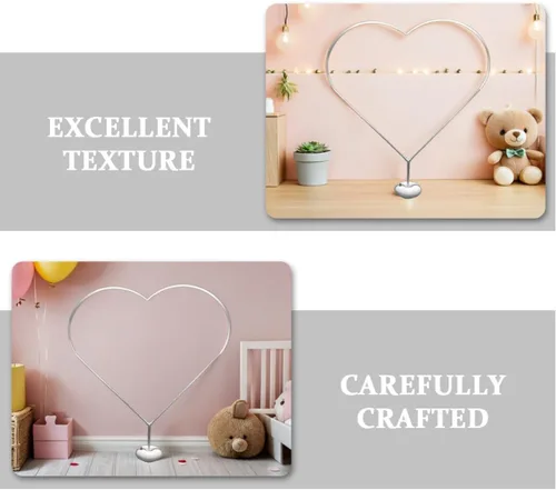 Vista 3 de LABRIMP Kit de soporte para globos, soportes de arco de corazón para decoración de bodas, kit de columna de globos pastel para fiesta