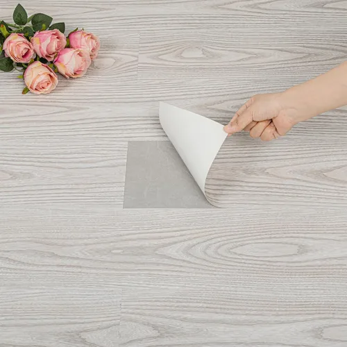 Vista 13 de Azulejos de suelo para despegar y pegar, suelo de tablones de vinilo blanco (Ash White)