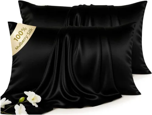 Vista 13 de Fundas de Almohada de Seda - Funda de Almohada de Lujo 6A 100% Seda de Morera para Cabello y Piel - Antiarrugas, Refrescante y Suave, Cremallera