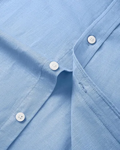 Vista 7 de J.VER Camisa de lino para hombre, casual, ligera, de manga larga, cuello con botones, color liso, para la playa, para el trabajo de vacaciones