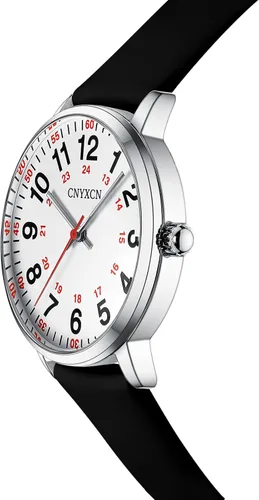 Vista 5 de Reloj de enfermera para estudiantes de medicina, médicos, mujeres y hombres con segunda mano y esfera fácil de leer las 24 horas, banda de silicona