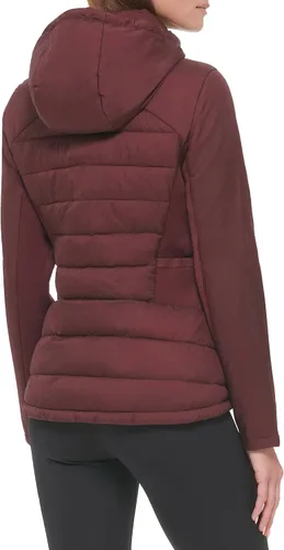 Vista 3 de Calvin Klein Paneles laterales ligeros de buceo para mujer con capucha y bolsillos con cremallera