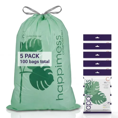 Vista 25 de happimess Douglas - 20 bolsas de basura sin perfume de 13.2 galones, color Verde