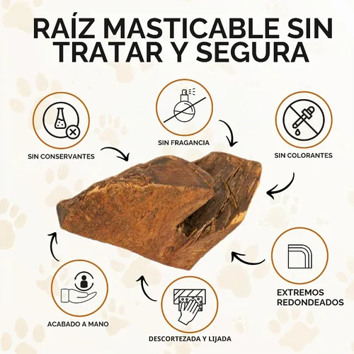Vista 5 de Wildfang Raíz masticable de madera de brezo, pequeño, sin astillas, juguetes masticables para perros masticadores agresivos, juguetes naturales