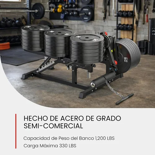 Vista 6 de Finer Form GLX Banco de pesas ajustable con extensión de piernas y máquina