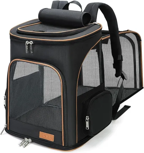 Vista 9 de Lekereise Mochila para Gatos Expandible Transportador de Mascotas Mochila para Gatos y Perros Pequeños, Mochila Transportador de Perros Plegable