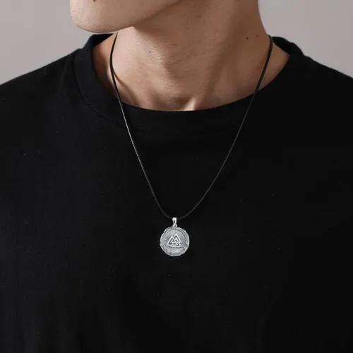 Vista 5 de Vito Collar vikingo de plata de ley 925 para mujeres y hombres, dragón vikingolobocaballoárbol de la vida, amuleto nórdico, joyería nórdica