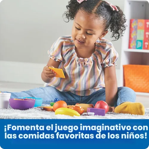 Vista 2 de Learning Resources New Sprouts Munch It! Set de alimentos - Accesorios de cocina de juguete, juguetes de simulación, juegos de mesa de picnic