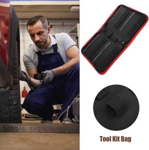 Vista 7 de Angoily Bolsa de herramientas de tela Oxford con asa de 9.00 x 6.88 x 1.77 pulgadas, bolsa de almacenamiento de brocas, organizador portátil
