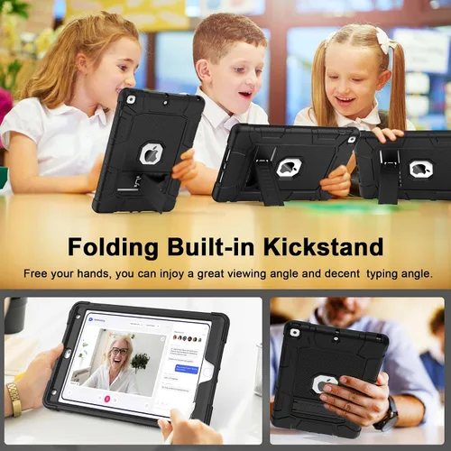 Vista 7 de Funda para iPad de 7ª/8ª generación, funda para iPad 10.2, híbrida, resistente, a prueba de golpes, funda de protección contra caídas construida