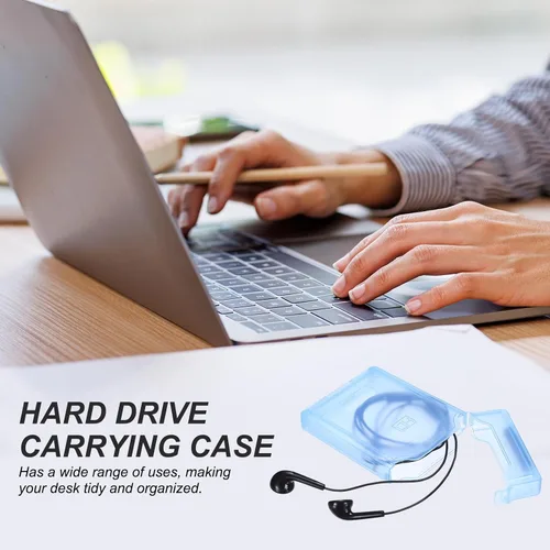 Vista 5 de Caja de disco duro de 4.5" x 3.2", caja de almacenamiento de disco duro de plástico 5 piezas, estuche antiestático portátil para SSD HDD externo