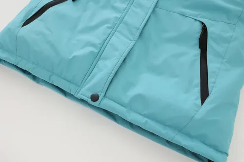 Vista 6 de Spmor Chaqueta de esquí impermeable con capucha para mujer, abrigo de snowboard cálido para invierno