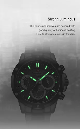 Vista 5 de NAVIFORCE Relojes deportivos para hombre de acero completo reloj de cuarzo para hombre fecha semana resistente al agua reloj militar