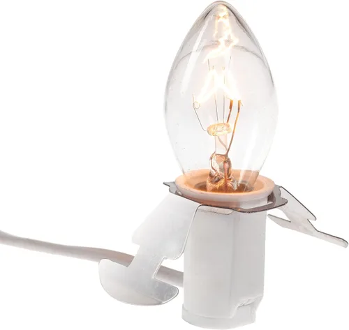 Vista 2 de Creative Hobbies Cable de lámpara de repuesto de una sola luz para casa de pueblo de Navidad, incluye bombilla incandescente transparente