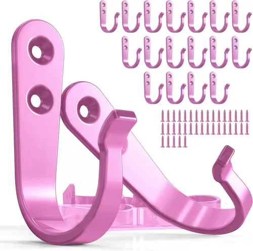 Vista 8 de BREYDROK 20 piezas de ganchos de pared de metal resistentes para abrigos, ganchos de un solo diente para colgar con 40 tornillos para toallas