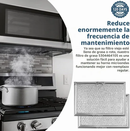 Vista 6 de Fetechmate - Paquete de 4 filtros de grasa para microondas 5 x 7-5/8 5304464105 WB06X10608 para microondas 5304517871 5304478913 5304509444