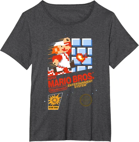 Vista 20 de Super Mario Dashin - Camiseta gráfica de acción, ajuste clásico, cuello redondo, color negro