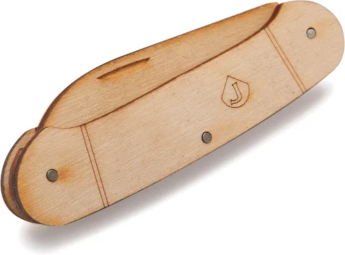 Vista 3 de Channel Craft Kit de cuchillos de madera canoa USA caja de lata