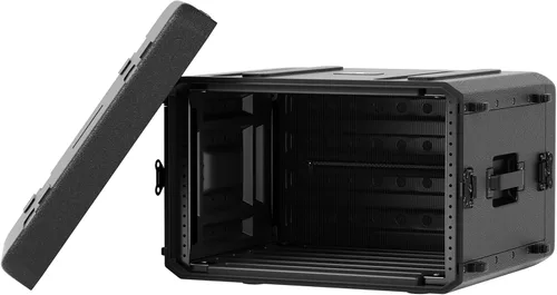 Vista 4 de Phenyx Pro Juego de micrófono inalámbrico de 4 canales PTU-5200-2H2B incluido con estuche de rack poco profundo PRCSE-6UD