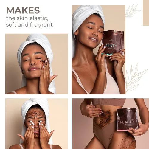 Vista 2 de COCOSOLIS Juego de 4 paquetes de café arábica, aceites esenciales naturales, los exfoliantes orgánicos perfectos para tu cara y cuerpo, exfoliante