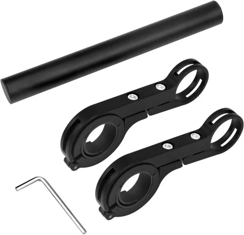 Vista 5 de Extensión de manillar de bicicleta, 7.9 in, multifunción, extensor de manillar de bicicleta doble, soporte de aleación de aluminio, soporte