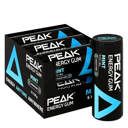Vista 8 de Peak Energy Gum Caffeinated Chewing Gum - Sugar Free With B Vitamins B3 B5 B6 B12 for Focus and Performance - Caffeinated Energy Boost - Natural