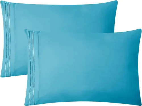 Vista 33 de Clara Clark Fundas de almohada de tamaño estándar – Funda de almohada ultra suave, fundas de almohada de microfibra ligera tamaño Queen – Juego de 2