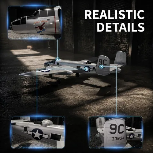 Vista 6 de B-25 2.4GHz 3CH EPP Foam RC Avión con estabilización giroscópica