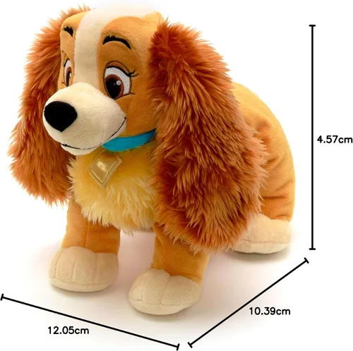 Vista 4 de Disney Store Peluche oficial de Lady and The Tramp - 11 pulgadas, auténtica figura de juguete suave, personaje icónico de la película, para niños