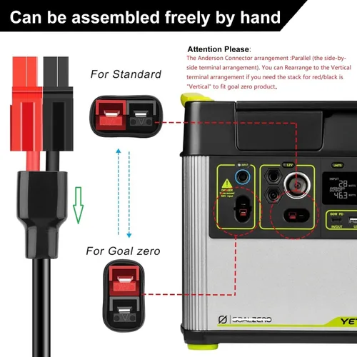 Vista 3 de Anderson - Cable de extensión de 0.31 pulgadas a 0.315 in, cable de 14 AWG, adaptador de enchufe de alimentación CC de 0.315 in para panel solar, RV