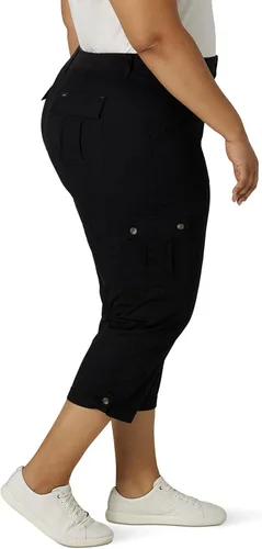 Vista 3 de Lee Pantalón capri tipo cargo flexible para mujer, talla grande, ultra lux, cómodo