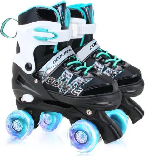 Vista 10 de Patines en línea ajustables para niñas y mujeres, todas las 8 ruedas de los patines de niña brillan, iluminación segura y divertida para niños